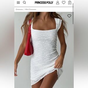 Princess Polly NWT Lancaster Mini Dress in white
